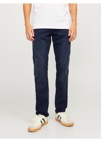 Jack & Jones Slim-fit-Jeans JACK & JONES "JJIGLENN mit Used-Look und Stretchkomfort", Damen, Gr. 36, L&auml;nge 34, blau (blau denim), Denim/Jeans, Obermaterial: 76% Baumwolle, 22% Polyester, 2% Elasthan, Abriebeffekte, slim fit lang, Jeans Slim-fit-Jeans, Abriebeffekte, modisch, slim fit, Baumwollmischung