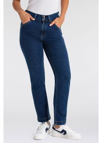 Levi's Straight-Jeans LEVI'S "TAILORED 724 STRAIGHT", Damen, Gr. 32, L&auml;nge 32, blau (seams to work), Denim/Jeans, Obermaterial: 80% Baumwolle, 19% Polyester, 1% Elasthan, straight fit normal, Jeans Straight-Jeans