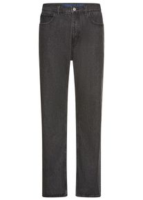 Loose-fit-Jeans HUGO BLUE "Nate", Herren, Gr. 34, L&auml;nge 32, schwarz (charcoal010), Denim/Jeans, Obermaterial: 100% Baumwolle, unifarben, loose fit lang, Jeans Loose-fit-Jeans, in heller Waschung