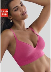 Push-up-BH Lascana "COMFY BRA", Damen, Gr. 70, Cup B, pink, Piqu&eacute;, Obermaterial: 50% Baumwolle, 33% Polyamid, 14% Polyester, 3% Elasthan, Basic, BHs Push-up-BH, ohne B&uuml;gel aus Baumwolle, Basic Dessous, Topseller