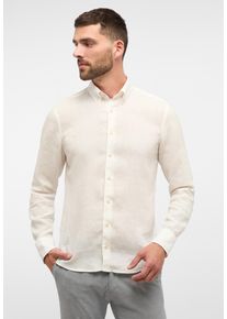 Langarmhemd Eterna "MODERN FIT", Damen, Gr. 43, Normalgr&ouml;&szlig;en, sand, 100% Leinen, tailliert, Manschette, Hemden Langarmhemd, EASY IRON (b&uuml;gelleicht)