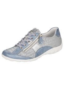 Schn&uuml;rschuh Remonte, Damen, Gr. 45, silber (hellblau, silberfarben), Leder, Lederimitat, Schuhe Schn&uuml;rschuh, mit feinem Metallic-Schimmer, Freizeitschuh, Halbschuh, Schn&uuml;rschuh