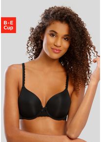 Schalen-BH s.Oliver "Camille", Damen, Gr. 85, Cup C, schwarz, Microtouch, Obermaterial: 72% Polyamid, 16% Polyester, 12% Elasthan, Basic, BHs Schalen-BH, mit Spitzentr&auml;ger, Basic Dessous