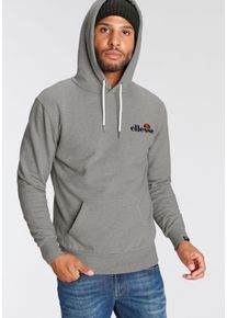 Kapuzensweatshirt Ellesse "Primero OH Hoody", Herren, Gr. S, grau (grau, meliert), Obermaterial: 80% Baumwolle, 20% Polyester, Basic schmal h&uuml;ftlang, B&uuml;ndchen, Sweatshirts Kapuzensweatshirt