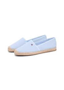 Espadrille Tommy Hilfiger "FLAG CANVAS ESPADRILLE", Damen, Gr. 41, hellblau, Baumwolle, unifarben, Schuhe Espadrille, Slipper,Flats,Bequemschuh mit Jutebezug und Ziern&auml;hten, schmale Form