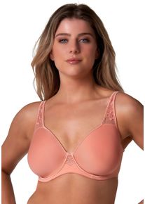 B&uuml;gel-BH ELBRINA "Spacer Bra", Damen, Gr. 75, Cup E, orange (bright peach), Spitze, Obermaterial: 50% Polyester, 42% Polyamid, 8% Elasthan, unifarben, comfort fit, BHs B&uuml;gel-BH, vorgeformte Cups, breite Tr&auml;ger, mit B&uuml;gel, mit Spitze, feminin