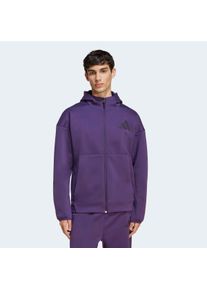 Kapuzensweatshirt adidas Sportswear "M Z.N.E. FZ", Herren, Gr. L, aurora plum, Obermaterial: 57% Polyester, 43% Baumwolle, normal, Rundhals, Sweatshirts Kapuzensweatshirt, f&uuml;r sportliche Aktivit&auml;ten, aus Polyester und Baumwolle