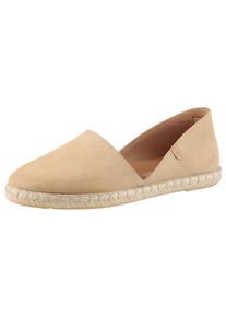 Espadrille VERBENAS "CARMEN SERRAJE", Damen, Gr. 39, beige (sand), Veloursleder, Schuhe Espadrille, Schlupfschuh, Sommerschuh, Loafer mit typischem Jute-Rahmen