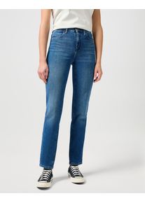 Bootcut-Jeans Wrangler "WRA-W28B", Damen, Gr. 29, L&auml;nge 32, blau (raven 740), Denim/Jeans, Obermaterial: 80% Baumwolle, 18% Polyester, 2% Elasthan, bootcut fit lang, Jeans Bootcut-Jeans