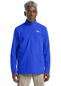 Stehkragenpullover Jack Wolfskin "TAUNUS HZ M", Herren, Gr. XL (54/56), blau (vibrant, blau), Obermaterial: 100% Polyester, Pullover Stehkragenpullover