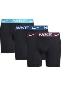 Boxer NIKE UNDERWEAR "BOXER BRIEF 3PK", Herren, Gr. XXL, 3 Stk., bdy crush, dusty cactus, blau force, Jersey, Obermaterial: 92% Polyester, 8% Elasthan, unifarben, k&ouml;rpernah, Unterhosen Boxer, mit NIKE Logo-Elastikbund