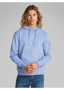 Kapuzensweatshirt Calvin Klein Jeans "BADGE HOODIE", Herren, Gr. L, blau (tempest), Sweatware, Obermaterial: 100% Baumwolle, regular fit, B&uuml;ndchen, Sweatshirts Kapuzensweatshirt, mit Logopatch
