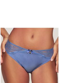 Tanga Nuance "Vivianna", Damen, Gr. 40/42, kornblumenblau, Microfaser, Obermaterial: 88% Polyamid, 12% Elasthan, figurbetont, Unterhosen Tanga, mit feinen Spitzen-Details