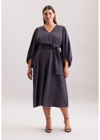 Sommerkleid Seidensticker "Schwarze Rose", Damen, Gr. 7XL (54), Normalgr&ouml;&szlig;en, dunkelgrau, 86% Viskose 14% Polyamid, unifarben, regular fit, Kleider Sommerkleid, 3/4 Uni