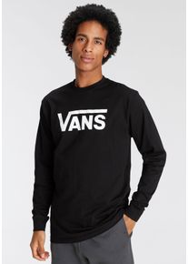 Langarmshirt Vans "Vans CLASSIC LS", Herren, Gr. XS, schwarz, Single Jersey, Obermaterial: 100% Baumwolle, unifarben, Basic h&uuml;ftlang, Rundhals, Shirts Langarmshirt, mit gro&szlig;em Logoprint