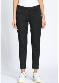 5-Pocket-Hose Gang "94AMELIE CROPPED", Damen, Gr. 26, N-Gr, schwarz, Web, Obermaterial: 97% Baumwolle, 3% Elasthan, unifarben, relaxed fit kn&ouml;chelfrei, Hosen 5-Pocket-Hose, mit doppelter Passe und doppelter, rechter Ges&auml;&szlig;tasche, Topseller