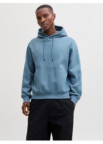 Jack & Jones Kapuzensweatshirt JACK & JONES "JJESTAR BASIC SWEAT HOOD NOOS", Herren, Gr. S, blau mirage, angeraute Sweatware, Obermaterial: 70% Baumwolle, 30% Polyester, unifarben, relaxed fit, Rundhals, Rippb&uuml;ndchen, Sweatshirts Kapuzensweatshirt, mit Rippb&uuml;ndchen