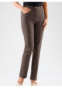 Bequeme Jeans CLASSIC, Damen, Gr. 46, Normalgr&ouml;&szlig;en, braun (schokobraun), 98% Baumwolle, 2% Elasthan, unifarben, lang, Jeans Bequeme Jeans