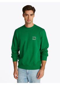 Sweatshirt Tommy Hilfiger "HILFIGER STACK SWEATSHIRT", Herren, Gr. L, gr&uuml;n (nouveau gr&uuml;n), Sweatware, Obermaterial: 100% Baumwolle, regular fit, Rundhals, Rippb&uuml;ndchen, Sweatshirts Sweatshirt