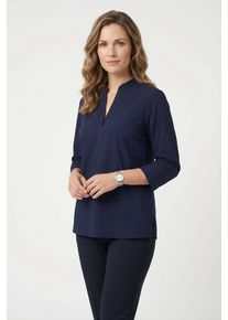 Schlupfbluse Sportalm KITZB&Uuml;HEL, Damen, Gr. 46, dunkelblau, Web, Obermaterial: 73% Polyamid, 27% Elasthan, clean, unifarben, regular fit h&uuml;ftlang, V-Ausschnitt, eingesetzt angesetztes B&uuml;ndchen, Blusen Schlupfbluse, mit Glitzersteinchen am Ausschnitt