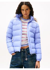 Steppjacke Tommy Jeans "TJW BASIC HOODED DOWN JACKET EXT", Damen, Gr. XXL (44), vintage iris, Web, Obermaterial: 100% Polyester. Futter: 100% Polyester. Wattierung: 70% Daunen, 30% Federn, unifarben, regular fit h&uuml;ftlang, eingesetzt B&uuml;ndchen, Jacken Steppjacke, mit Logostickerei