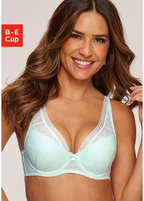 Push-up-BH s.Oliver "Louanne", Damen, Gr. 75, Cup C, gr&uuml;n (mint), Spitze, Obermaterial: 82% Polyamid, 18% Elasthan, BHs Push-up-BH, mit B&uuml;gel im angesagten High-Apex-Look, Dessous