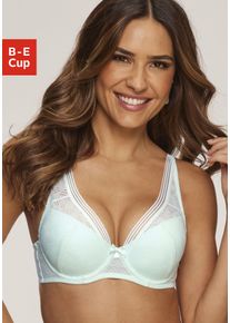Push-up-BH s.Oliver "Louanne", Damen, Gr. 80, Cup C, gr&uuml;n (mint), Spitze, Obermaterial: 82% Polyamid, 18% Elasthan, BHs Push-up-BH, mit B&uuml;gel im angesagten High-Apex-Look, Dessous