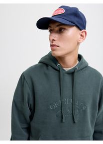 Jack & Jones Kapuzensweatshirt JACK & JONES "JORBLEECKER BRANDING SWEAT HOOD BF", Herren, Gr. S, forest river detail:org, angeraute Sweatware, Obermaterial: 70% Baumwolle, 30% Polyester, unifarben, relaxed fit, Rippb&uuml;ndchen, Sweatshirts Kapuzensweatshirt