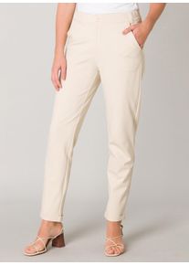 Jerseyhose Base Level, Damen, Gr. 46, N-Gr, beige (light beige), Web, Obermaterial: 65% Viskose, 30% Nylon, 5% Elasthan, unifarben, regular fit lang, Hosen Jerseyhose, mit Stretch