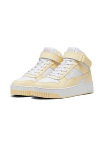 Sneaker Puma "CARINA STREET MID", Damen, Gr. 37,5, wei&szlig; (Puma wei&szlig;, creamy vanilla), Leder, unifarben, Schuhe Sneaker