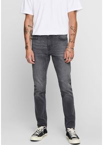 Only & Sons Skinny-fit-Jeans ONLY & SONS "Warp", Herren, Gr. 28, L&auml;nge 30, grau (grau denim), Jeans, Obermaterial: 98% Baumwolle, 2% Elasthan, skinny fit, Jeans Skinny-fit-Jeans