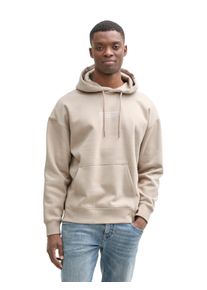 Hoodie Tom Tailor Denim, Herren, Gr. M, grau (light dove grau), Sweatware, Obermaterial: 70% Baumwolle, 30% Polyester, bedruckt, relaxed fit taillenbedeckt, B&uuml;ndchen, Sweatshirts Hoodie, mit Logo Print