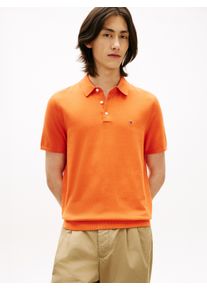 Poloshirt Tommy Hilfiger "ESSENTIAL COTTON KNITTED", Herren, Gr. XL, brilliant orange, Strick, Obermaterial: 100% Baumwolle, Rippb&uuml;ndchen, Shirts Poloshirt