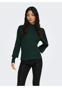 Strickpullover Only "ONLKATIA L/S HIGHNECK PULLOVER KNT NOOS", Damen, Gr. M, gr&uuml;n (june bug), Strick, Obermaterial: 50% Viskose, 27% Nylon, 23% Polyester, unifarben, regular fit normal, hoch geschlossener Ausschnitt, Rippb&uuml;ndchen, Pullover Strickpullover, Viskosemischung