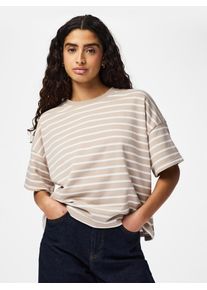 Sweatshirt Pieces "PCCHILLI SUMMER 2/4 SWEAT STRIPE NOOS BC", Damen, Gr. S (36), crockery stripes:cloud dancer, Sweatware, Obermaterial: 50% Baumwolle, 50% Polyester, gestreift, loose fit normal, Rundhals, Sweatshirts Sweatshirt