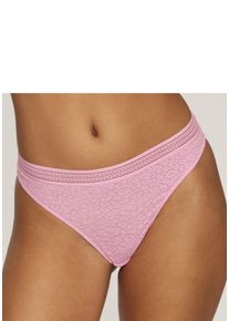 String Lascana "Freya", Damen, Gr. 32/34, pink, Spitze, Obermaterial: 85% Polyamid, 15% Elasthan, Unterhosen String, aus Spitze in Leo-Optik mit modischem Bund, sexy Dessous