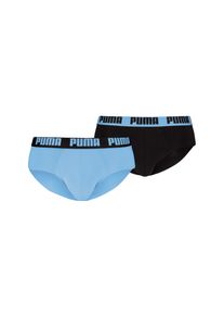 Slip Puma "Puma MEN EVERYDAY BRIEFS 2P", Herren, Gr. S, schwarz (cool blau, schwarz), Obermaterial: 95% Baumwolle, 5% Elasthan, k&ouml;rpernah, Unterhosen Slip, mit Logobund