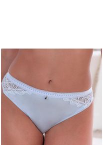 String s.Oliver "Romane", Damen, Gr. 40/42, eisblau, Spitze, Obermaterial: 86% Polyamid, 14% Elasthan, Unterhosen String, mit graphischer Spitze in transparenter Optik