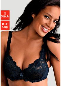 B&uuml;gel-BH Petite Fleur, Damen, Gr. 80, Cup E, schwarz (schwarz, wei&szlig;), Spitze, Obermaterial: 80% Polyamid, 20% Elasthan, BHs B&uuml;gel-BH, aus Spitze, Dessous