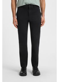 Chinohose BOSS Orange "tapered", Herren, Gr. 31, L&auml;nge 32, schwarz (001_schwarz), Web, Obermaterial: 97% Baumwolle, 3% Elasthan, unifarben, gerade, unten schmal lang, Hosen Chinohose, mit BOSS Logo hinten