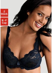 B&uuml;gel-BH Petite Fleur, Damen, Gr. 75, Cup E, schwarz (schwarz, wei&szlig;), Spitze, Obermaterial: 80% Polyamid, 20% Elasthan, BHs B&uuml;gel-BH, aus Spitze, Dessous