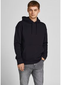 Jack & Jones Kapuzensweatshirt JACK & JONES "STAR BASIC SWEAT HOOD", Herren, Gr. XS, schwarz, angeraute Sweatware, Obermaterial: 70% Baumwolle, 30% Polyester, unifarben, bequem, Rundhals, Sweatshirts Kapuzensweatshirt
