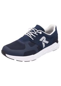 Slip-On Sneaker RIEKER SPORT "Preston", Herren, Gr. 40, blau (dunkelblau), Nubuklederimitat, Textil, Schuhe Slip-On Sneaker, Running-Sneaker aus der neuen Christoph Kramer Kollektion, Topseller