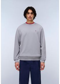 Sweatshirt Napapijri "BALIS CREW SUM 2", Herren, Gr. S, shark skin hcb, Sweatware, Obermaterial: 100% Baumwolle, loose fit normal, Rundhals, angeschnitten,eingesetzt,&Auml;rmel ohne &Auml;rmelschlitz B&uuml;ndchen, Sweatshirts Sweatshirt, sportlicher Stil, f&uuml;r Sportmode und Sommermode, Loose Fit