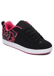 Sneaker DC Shoes "Court Graffik", Damen, Gr. 10,5(42,5), pink (schwarz, pink stencil), Obermaterial:55, 91% Leder, 38, 75% Synthetik, 5, 34% Microfaser;, Schuhe Sneaker