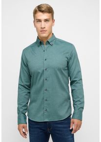 Langarmhemd Eterna "SLIM FIT", Damen, Gr. 38, Normalgr&ouml;&szlig;en, jade, Flanell, 52% Baumwolle, 10% Schurwolle, 38% Lyocell, schmal, Manschette, Hemden Langarmhemd, EASY IRON (b&uuml;gelleicht)
