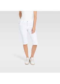 Caprijeans MAC "Dream-Sum", Damen, Gr. 34, N-Gr, wei&szlig; (wei&szlig; denim), Denim/Jeans, Obermaterial: 75% Baumwolle, 12% Modal, 9% Polyester, 4% Elasthan, figurbetont kniebedeckend, Jeans Caprijeans, Bequemer Sitz mit krempelbarem Saum