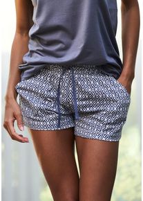 Schlafshorts Vivance Dreams, Damen, Gr. 44/46, N-Gr, grau (rautenmuster), Single Jersey, Obermaterial: 50% Baumwolle, 50% Viskose, gemustert, Basic, loose fit kurz, Hosen Schlafshorts, mit Alloverdruck