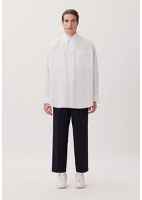 Businesshemd STUDIO SEIDENSTICKER "Studio", Herren, Gr. XL (43-44), normale &Auml;rmell&auml;ngen, wei&szlig;, 100% Baumwolle, unifarben, oversize, 2-Knopf-Manschette, Hemden Businesshemd, Oversized 1/1 Kentkragen Uni