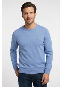 Strickpullover Fynch-Hatton "Fynch-Hatton Langarmpullover", Herren, Gr. S, crystal bl, Strick, Obermaterial: 100% Baumwolle, unifarben, normal h&uuml;ftbedeckend, Rundhals, Flachstrickb&uuml;ndchen, Pullover Strickpullover, mit Logostickerei